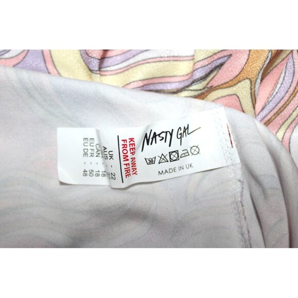 nwt NASTY GAL Marble-Print High-Waisted Pull-On Flare Pants - Plus Size 18 - Picture 10 of 13